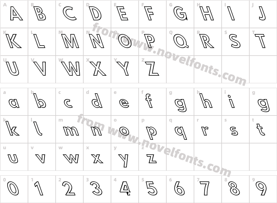 Hussar Simple Condensed Ghost OppositeOblique 3Character Map