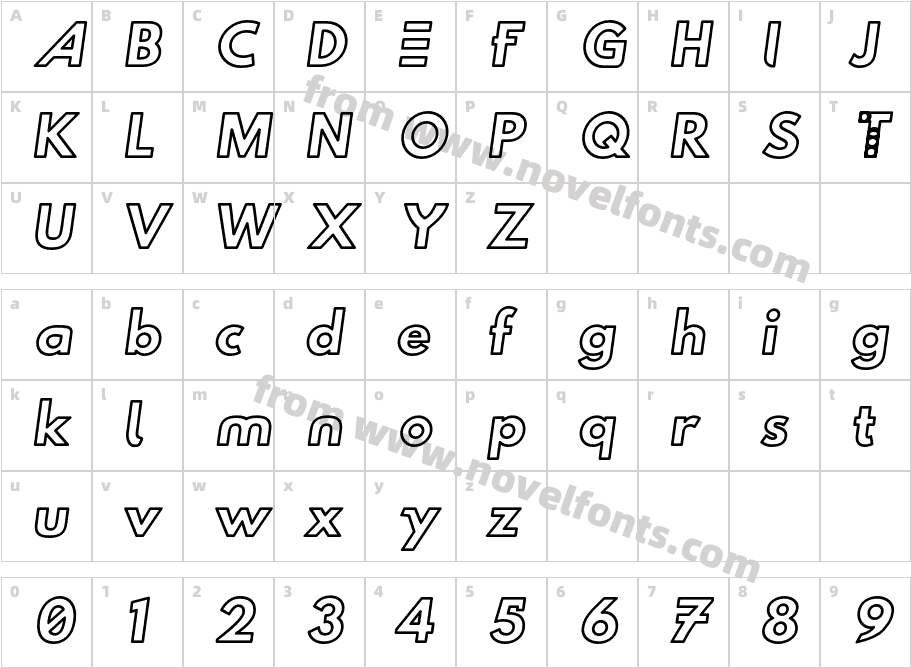 Hussar Techniczny Outline ObliqueCharacter Map