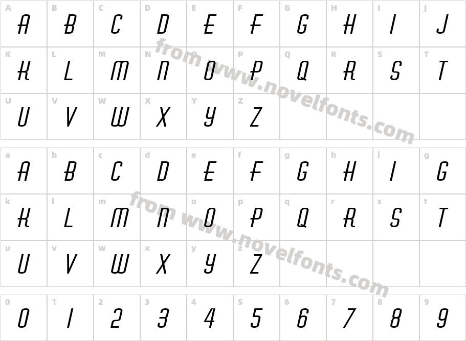 Hustle Extended BoldItalicCharacter Map