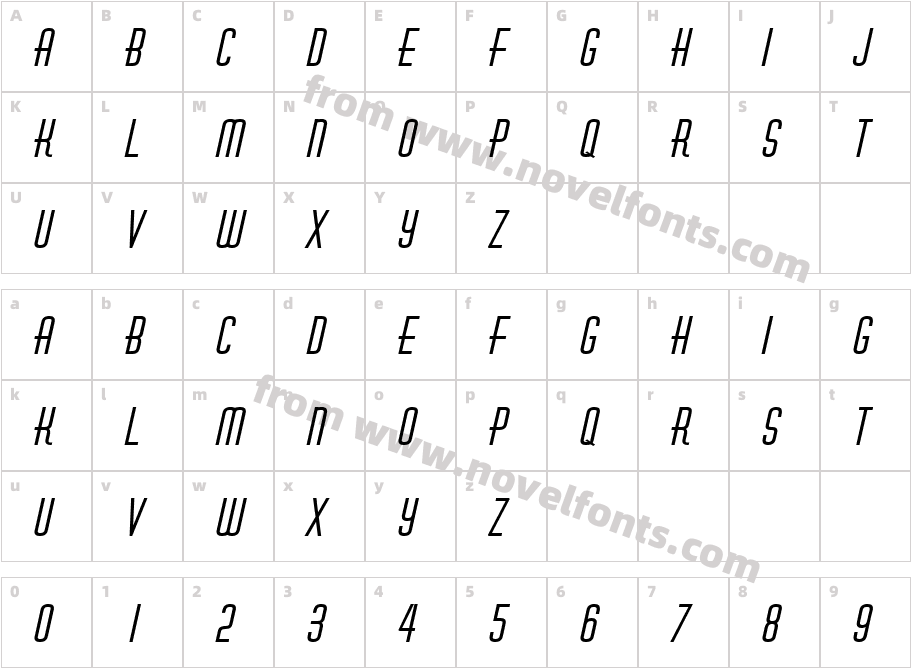 Hustle Wide BoldItalicCharacter Map