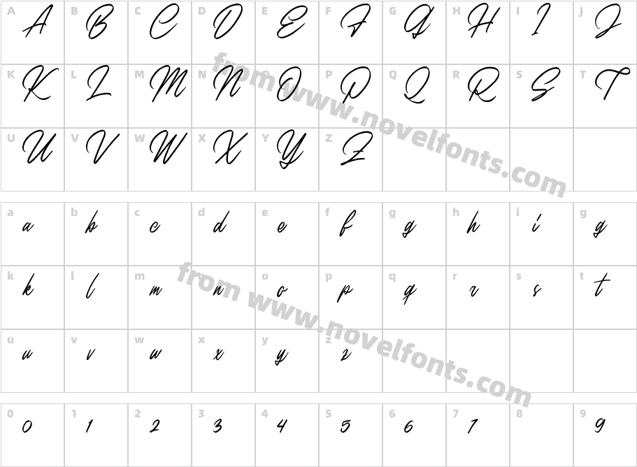 HustoniaScriptDEMO-RegularCharacter Map