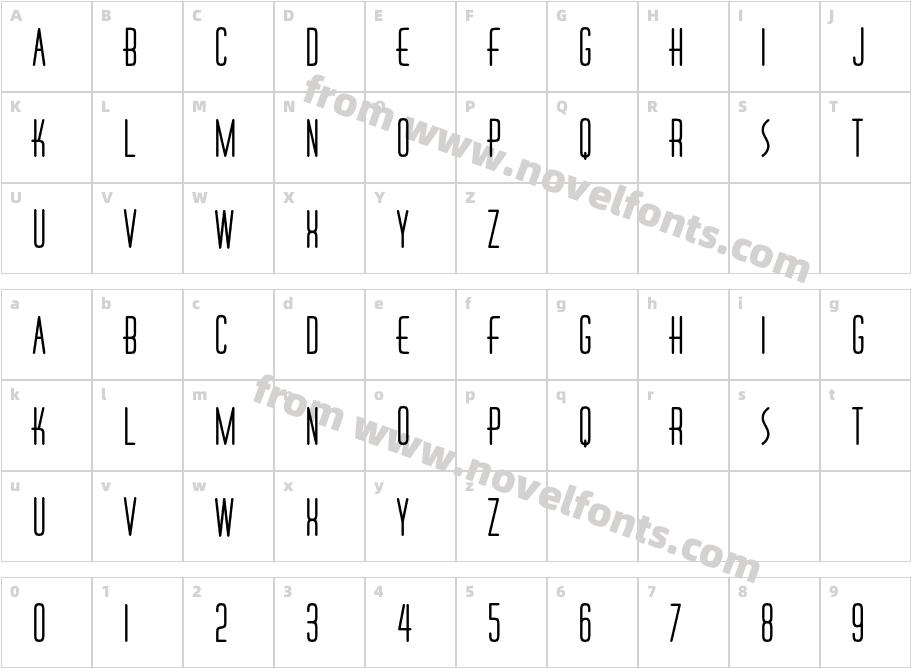 HuxleyVertICG-AltBoldCharacter Map