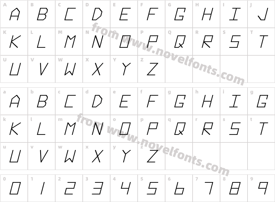 Hyperspace Bold ItalicCharacter Map