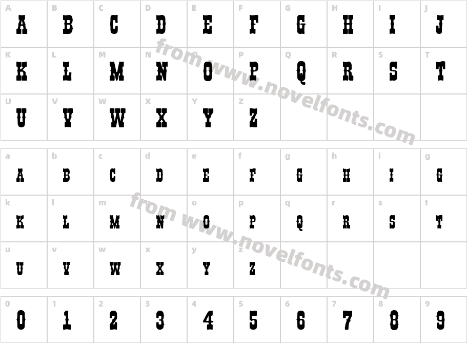 I.F.C. BOOTHILLCharacter Map