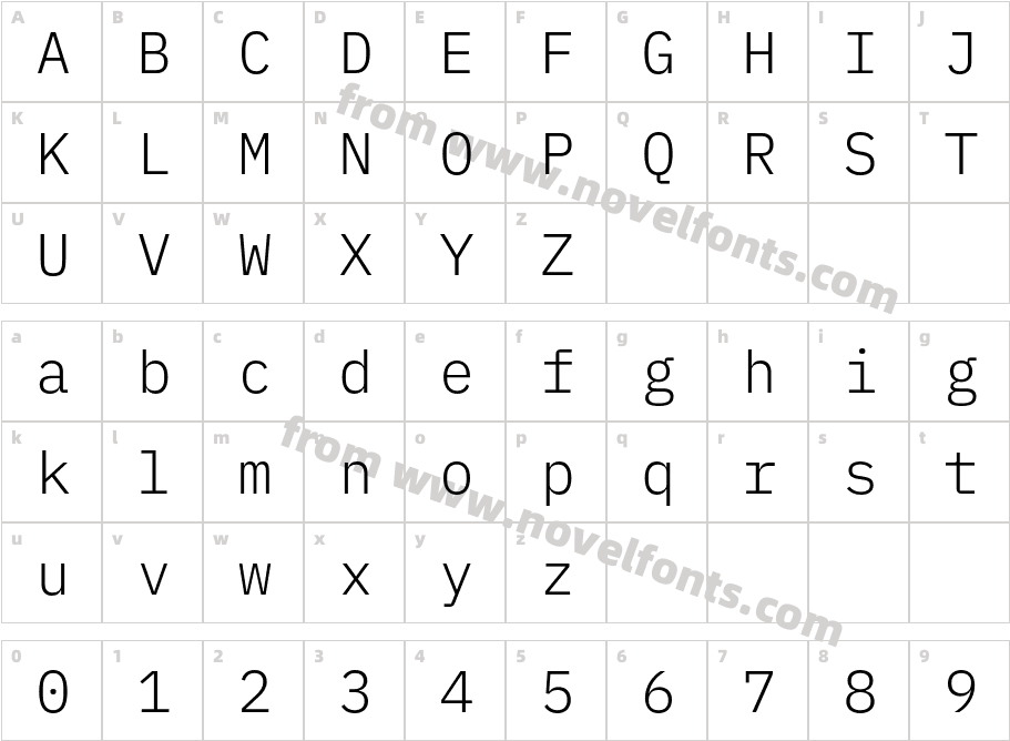 IBM Plex Mono LightCharacter Map