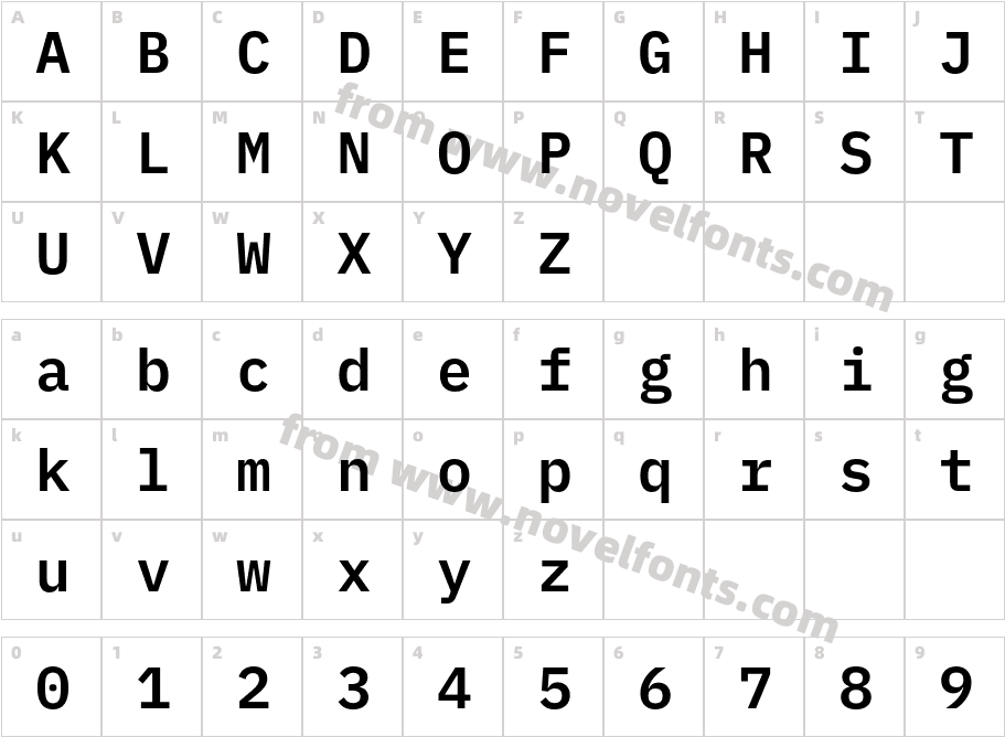 IBM Plex Mono SemiBoldCharacter Map