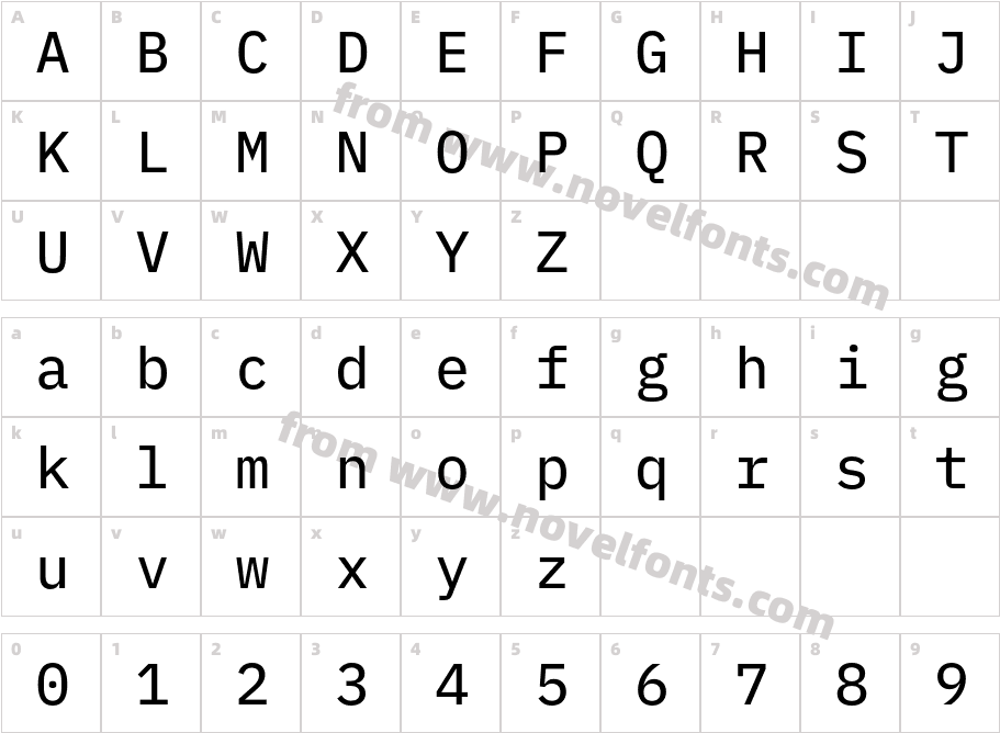 IBM Plex Mono TextCharacter Map