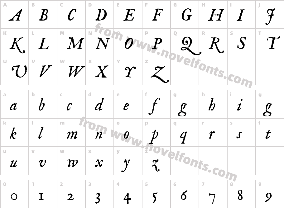 IM FELL English ItalicCharacter Map