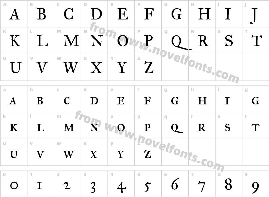 IM FELL Great Primer SCCharacter Map