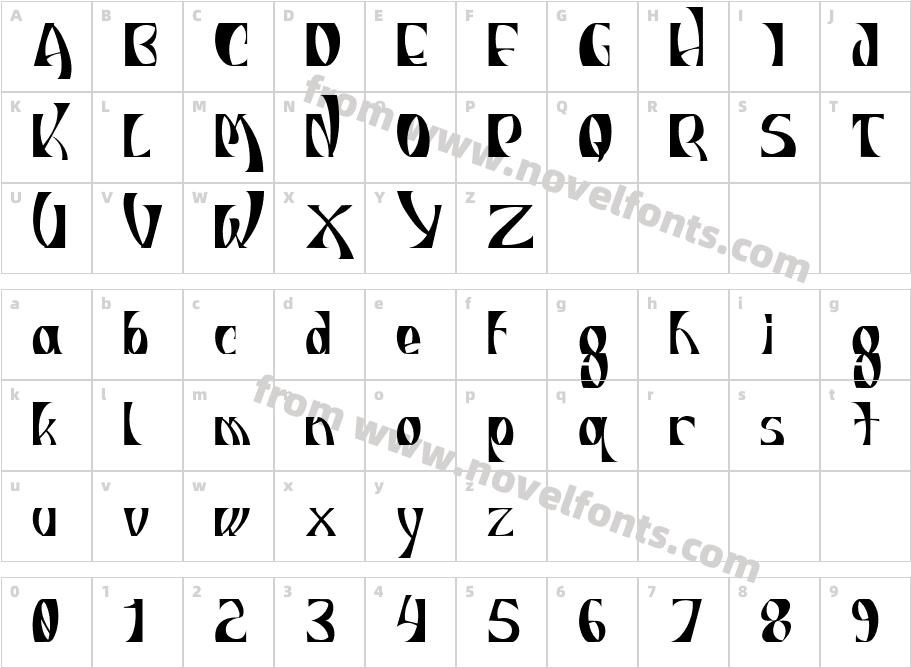 INDIOSBRAVOS TITLINGCharacter Map