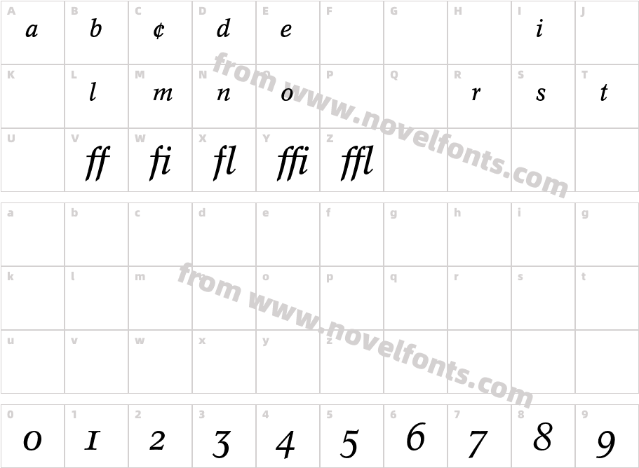 ConcordeBE-ItalicExpCharacter Map