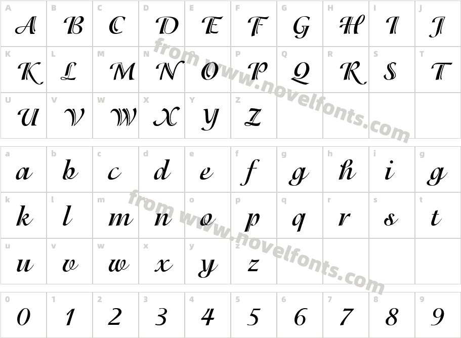 ITC Isadora LT BoldCharacter Map