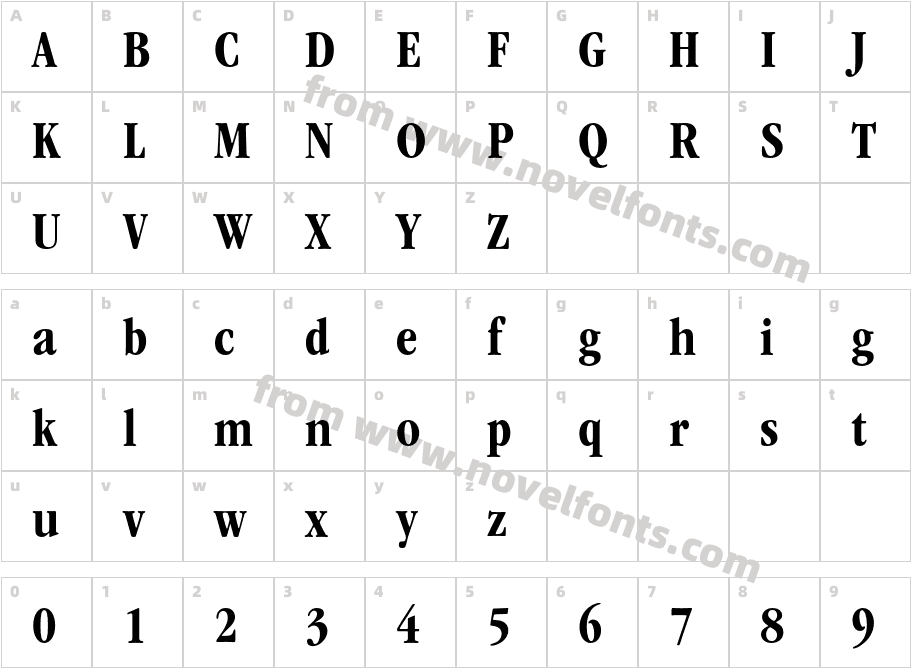 ITCGaramondStd-BdCondCharacter Map