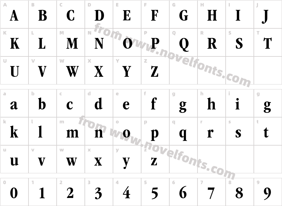 ITCGaramondStd-BdNarrowCharacter Map