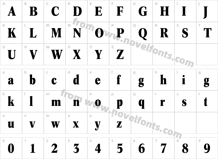 ConcordeCondensedBQ-BoldCharacter Map