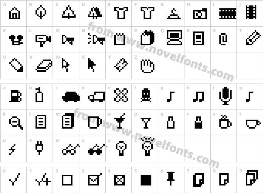 IconBitTwoCharacter Map