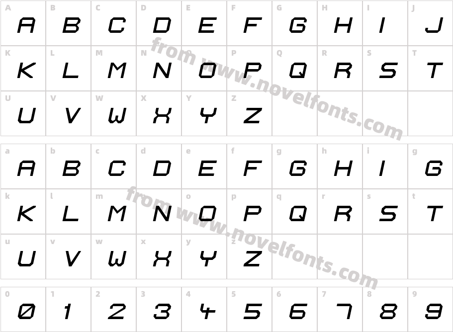 Ignis et Glacies Extra Sharp ItalicCharacter Map