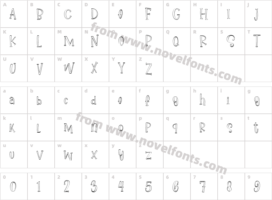 Ikan Salmon outlineCharacter Map