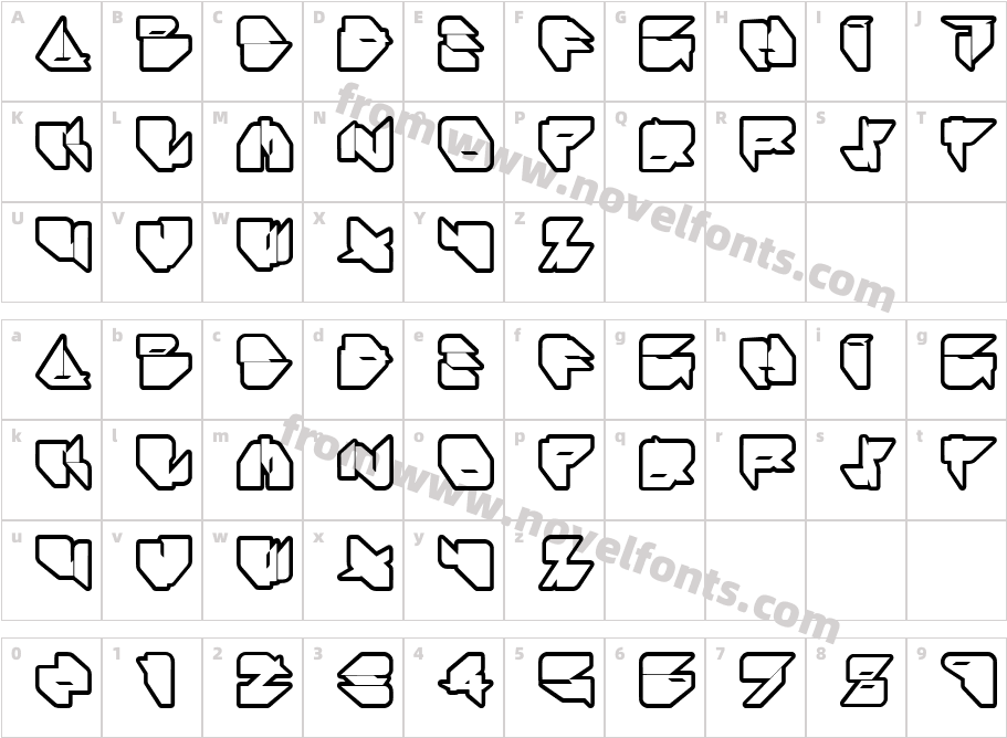 Ikos Dub OutlineCharacter Map