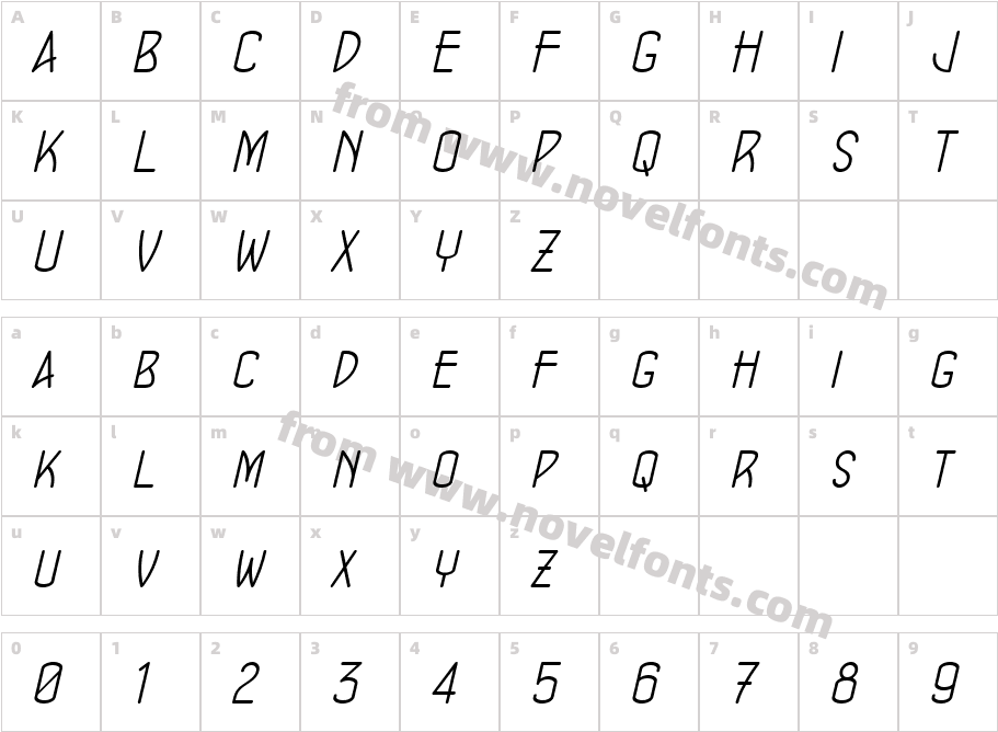 ConcursoModerne BTN Lt ObliqueCharacter Map