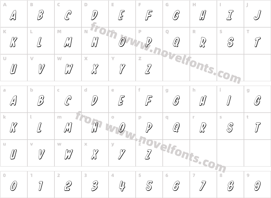 In-House Edition 3D ItalicCharacter Map