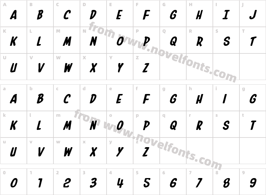 In-House Edition Expanded ItalicCharacter Map