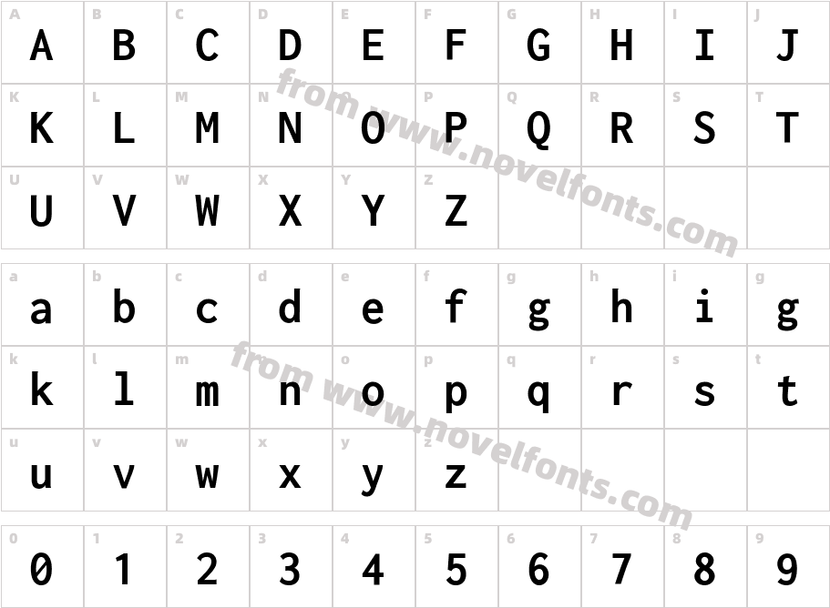 Inconsolata BoldCharacter Map