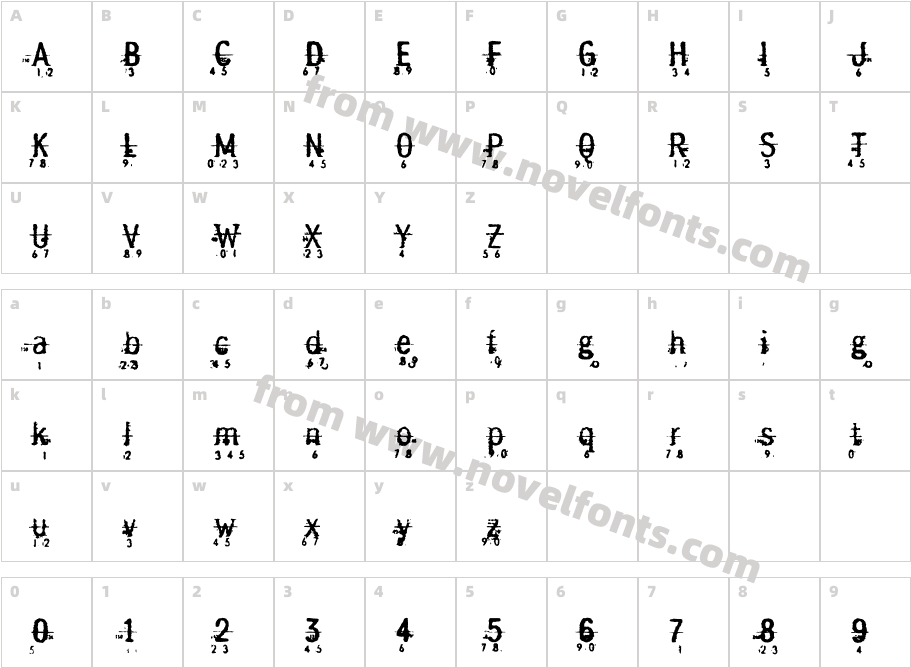 IndecisionNumberedCharacter Map