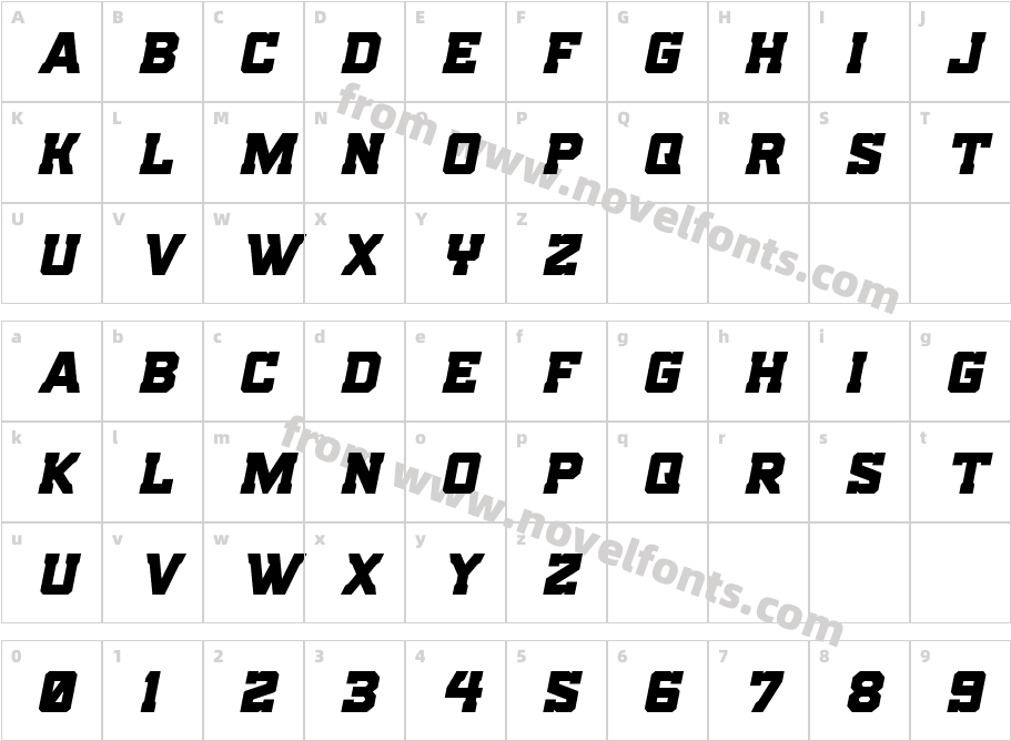 Indian Steeds Spaced ItalicCharacter Map