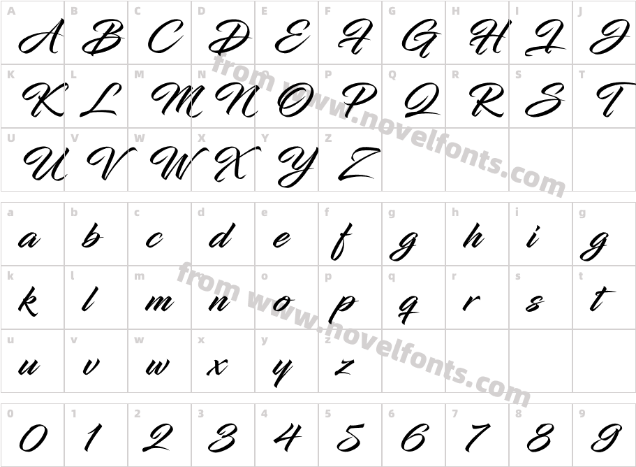 InfiniteStroke-BolderCharacter Map