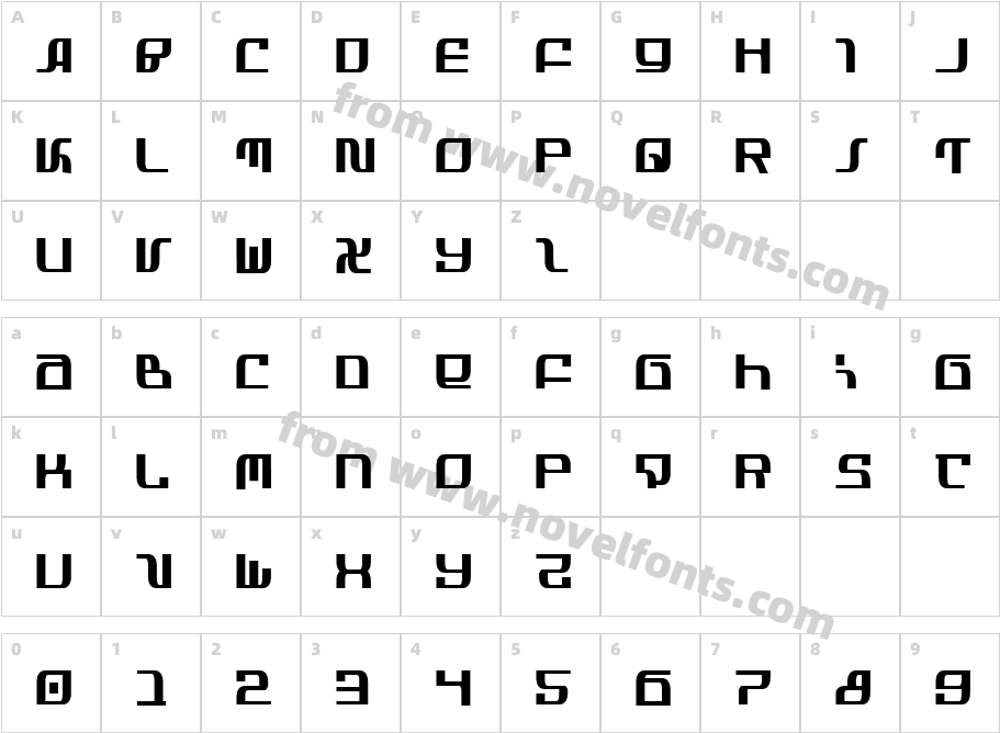 Infinity Formula CondensedCharacter Map