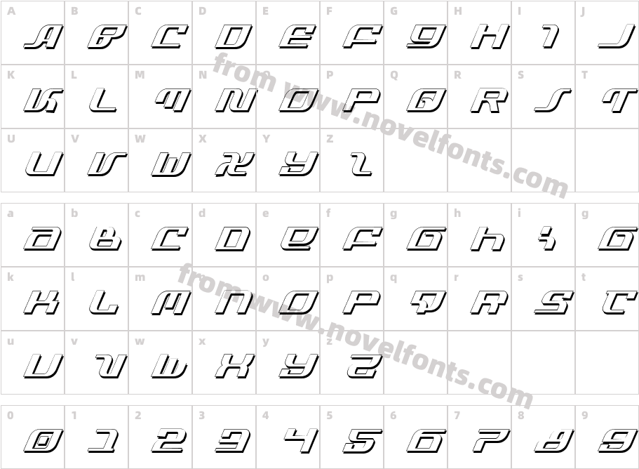 Infinity Formula Shadow ItalCharacter Map