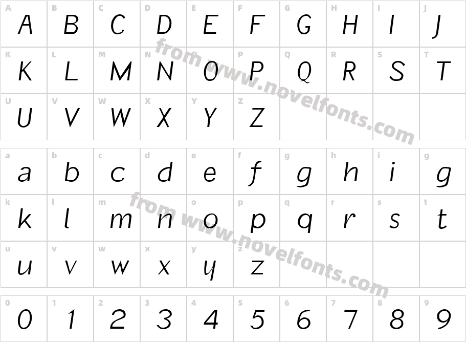 Informal ItalicCharacter Map