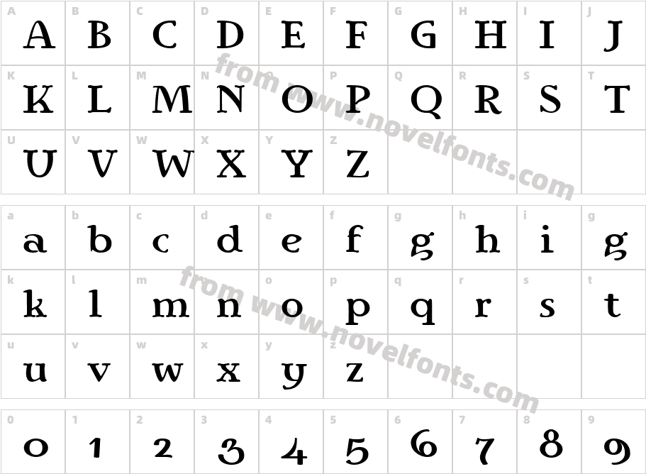 Ingriana BoldCharacter Map