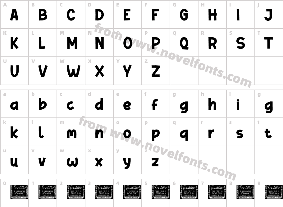 ARTHO Personal UseCharacter Map