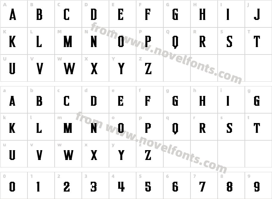 Inquisitor BoldCharacter Map