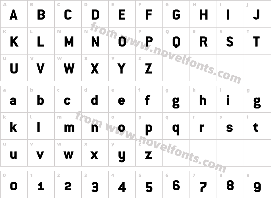 ConduitOSITC ExtraBoldCharacter Map