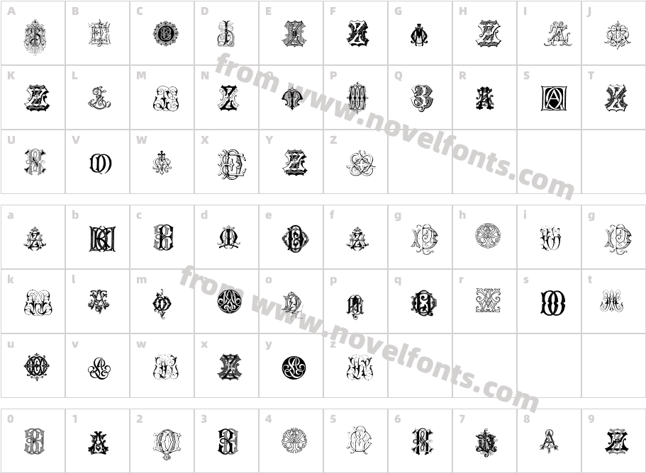 Intellecta Monograms Random Samples EightCharacter Map