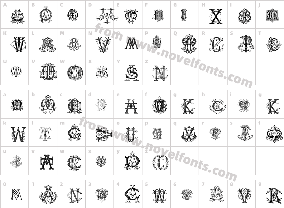 Intellecta Monograms Random Samples FiveCharacter Map