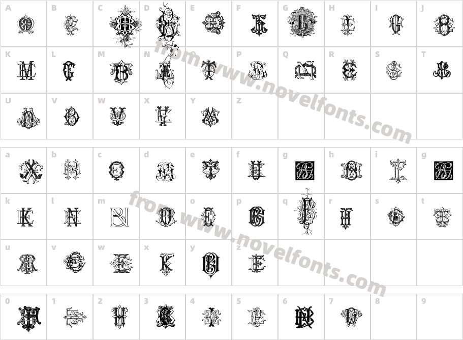 Intellecta Monograms Random Samples FourCharacter Map