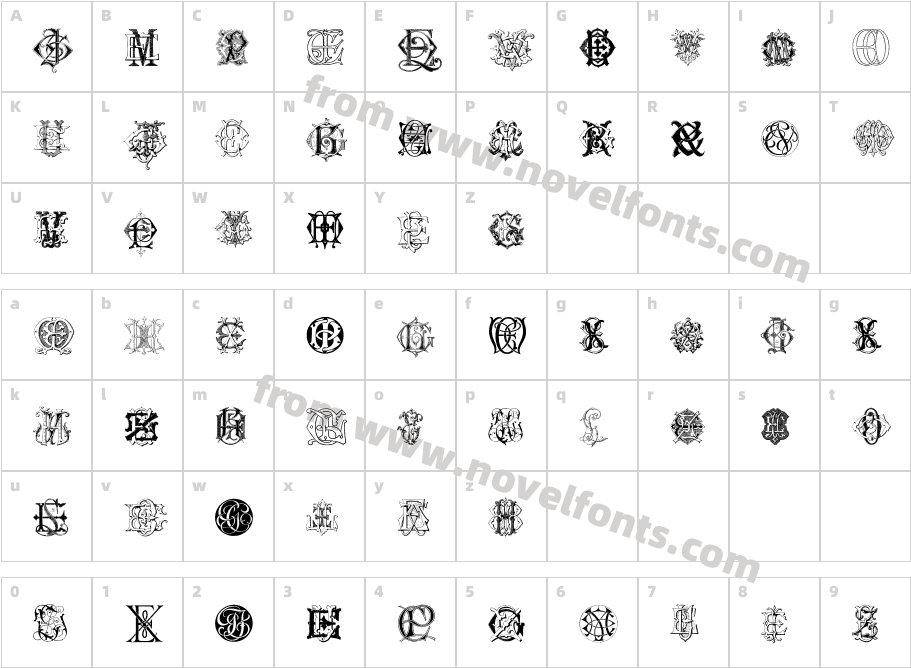 Intellecta Monograms Random Samples SixCharacter Map