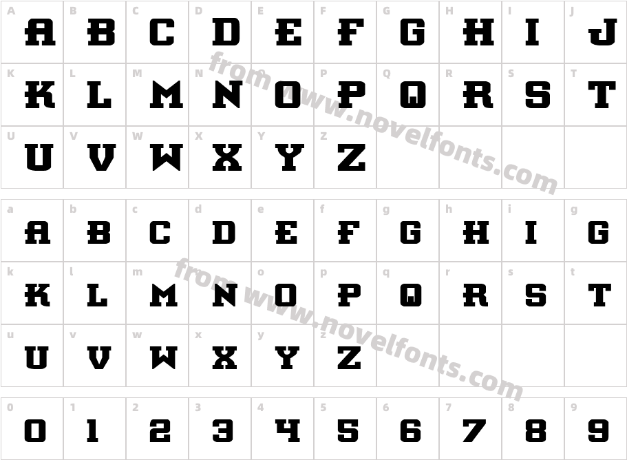 Interceptor BoldCharacter Map