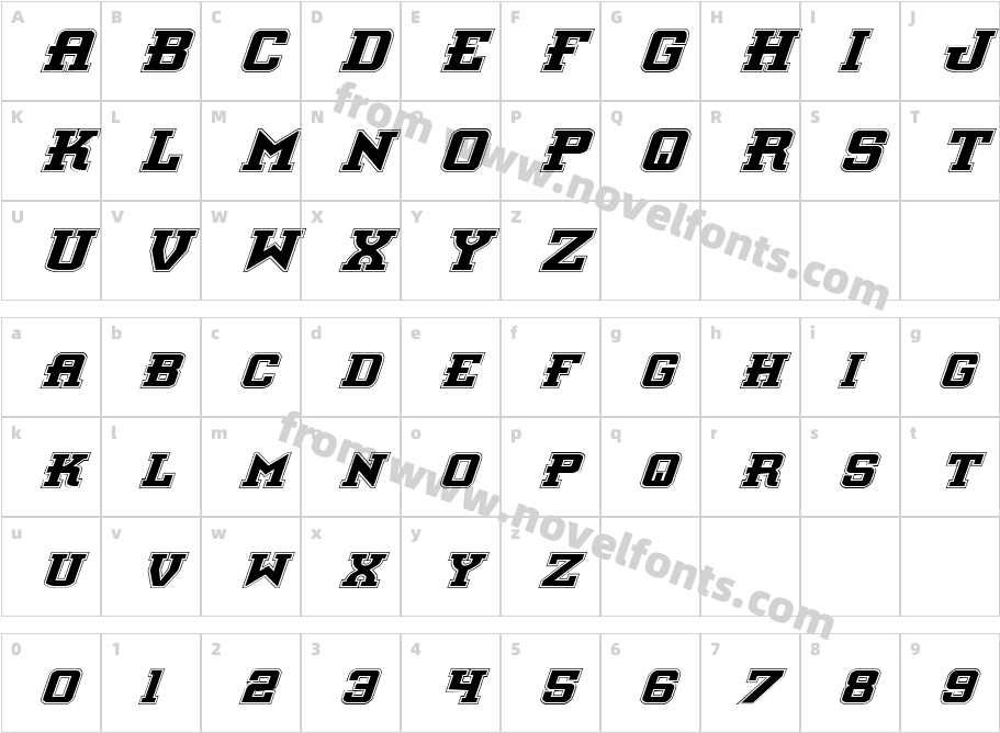 Interceptor Pro ItalicCharacter Map