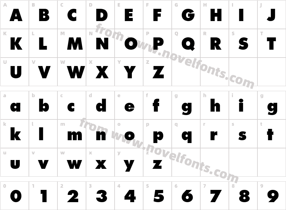 Intrepid ExtraBoldCharacter Map