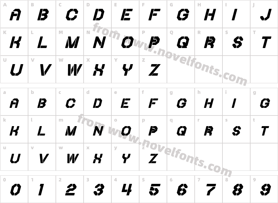 Iori Bold ItalicCharacter Map