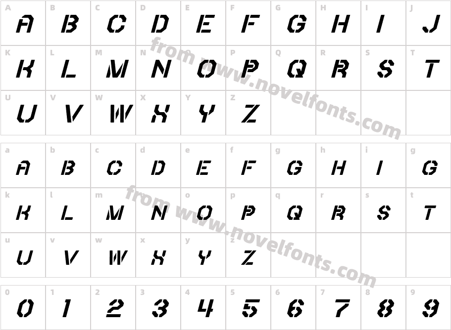 Iori ItalicCharacter Map