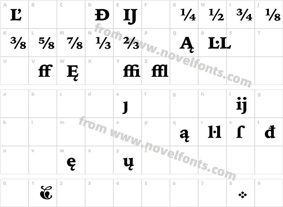 IowanOldStyleBT-BlackExtensionCharacter Map