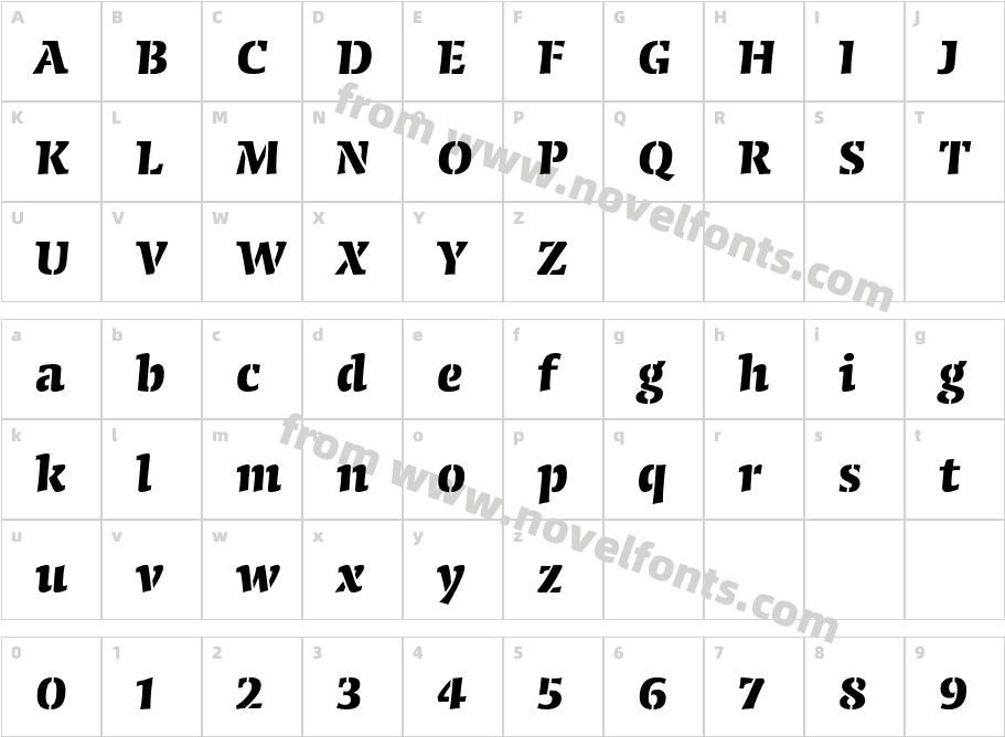 CongaBravaStencilStd-BoldCharacter Map