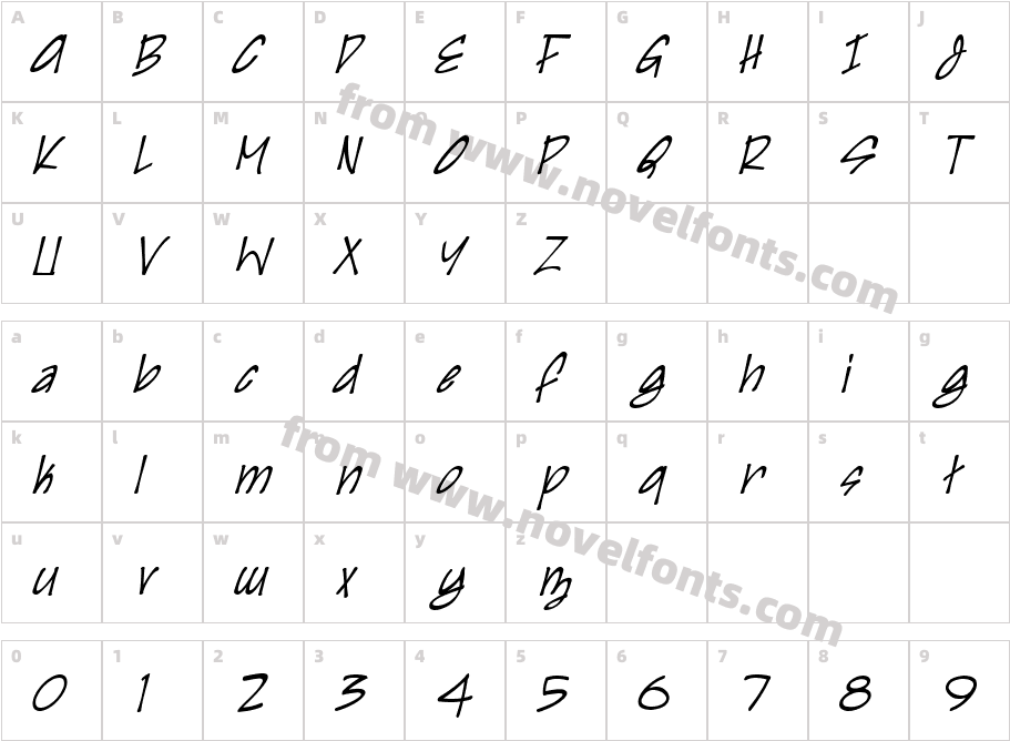 Irezumi ItalicCharacter Map