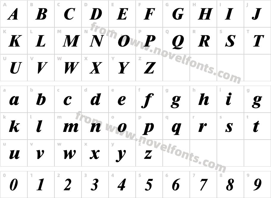 Iriccione-BoldCharacter Map